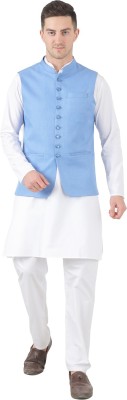 TAHVO Men Kurta Pyjama Ethnic Jacket Set