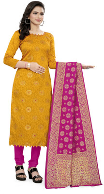 VredeVogel Silk Blend Self Design Kurta & Churidar Material