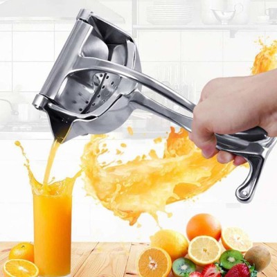 Fulkiza Aluminium Heavy Duty Aluminium Manual Fruit Juicer Manual Citrus Press Juicer Hand Juicer(Silver)