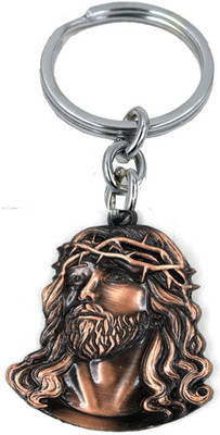 AFH Lord Jesus Christ Golden Plated Stainless Steel Copper Color Decorative Key Chain for Gifiting Key Chain