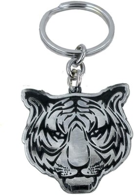 AFH Stylist Tiger Head Stainless Steel Antique Silver Quality Decorative Key Chain for Gifting Key Chain