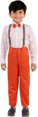 Alles Marche Boys Party(Festive) Shirt Pant, Shirt, Bow Tie, Suspenders(Orange)