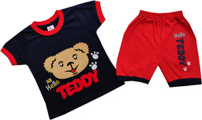 FIRST STEP ENTERPRISES Baby Boys & Baby Girls Casual Shorts T-shirt(Nevy Blue)