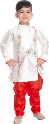 new gen Boys Festive & Party Kurta and Pyjama Set(White Pack of 1)