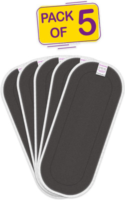 Bembika 5 Layer Bamboo Charcoal Inserts Liners Natures Cloth Diaper Liner, Wetfree Reusable Washable Cotton Diaper Nappy Inserts for Baby Cloth Diapers (Pack of 5)