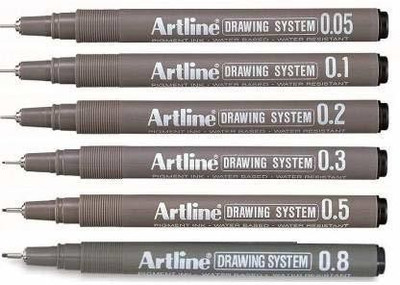 Artline Drawing Pen Fine Tip Nib Sketch Pens(Set of 1, Black)