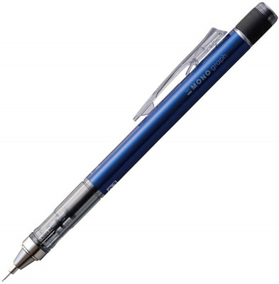 Tombow Mono Graph 0.5 mm Lead, Eraser and Shaker Blue Mechanical Pencil(Pack of 3, Ink Color - Black)