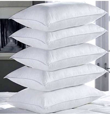 THE COSMO Rectangle Polyester Fibre Solid Sleeping Pillow Pack of 5(White)