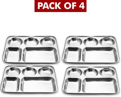 Lyticx Partition Plate pack of 2 Sectioned Plate(Pack of 4, Microwave Safe)
