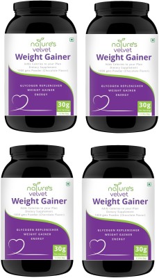 Natures Velvet Lifecare Weight Gainer 1kg chocolate - pack of 4 Weight Gainers/Mass Gainers(4 kg, chocolate)