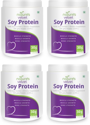 Natures Velvet Lifecare Soy Protein, Vegetarian and Natural, 300 gms - Pack of 4 Plant-Based Protein(1200 g, unflavour)