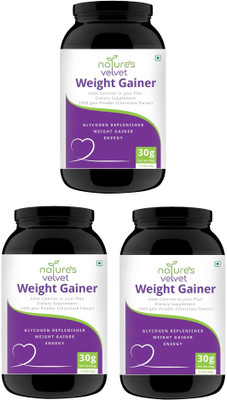 Natures Velvet Lifecare Weight Gainer 1kg chocolate - pack of 3 Weight Gainers/Mass Gainers(3 kg, chocolate)