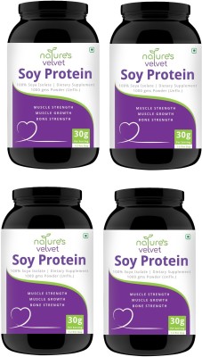 Natures Velvet Lifecare Soy Protein, Vegetarian and Natural, 1000 gms - Pack of 4 Plant-Based Protein(4 kg, unflavour)