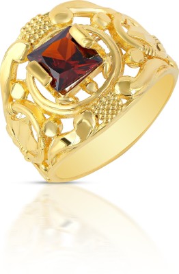 MissMister Micron Goldplated Princess Cut Hessonite (Gomed) Fashion Fingerring Men (MM5738ORMI) Brass Gold Plated Ring