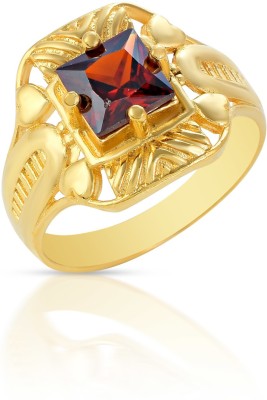 MissMister Micron Goldplated Princess Cut Hessonite (Gomed) Fashion Fingerring Women (MM5733ORMI) Brass Gold Plated Ring