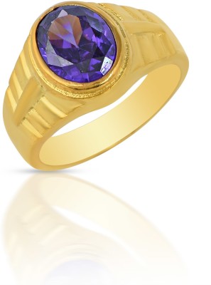 MissMister Brass Micron Goldplated Blue Sapphire Neelam Fingerring (MM5713ORMI) Brass Sapphire Gold Plated Ring