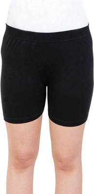 MDMS fashion Solid Women Black Sports Shorts
