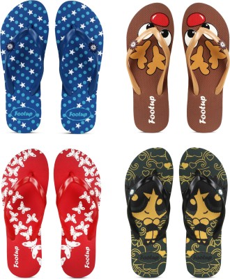 Footup Women Women's Comfortable Stylish and Trending Colorful Printed Slippers Slippers(Multicolor , 8)