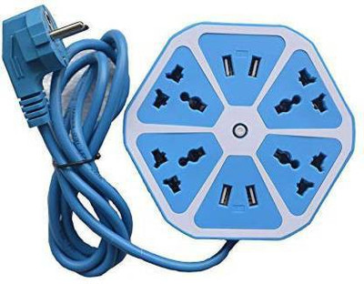 Saviraj Hexagon Socket Extension board with 4 USB 2.0Amp charging point -- PowerCube Socket EU Plug 4 Outlets+4 USB Ports Adapter with 1.7m Cable 4 Socket Extension Boards(Blue, 1.5 m, With USB Port) Saviraj Hexagon Socket Extension board with 4 USB 2.0Amp charging point -- PowerCube Socket EU Plug 4 Outlets+4 USB Ports Adapter with 1.7m Cable 4 Socket Extension Boards(Blue, 1.5 m, With USB Port)