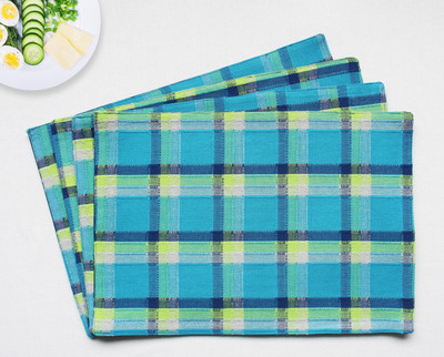 Flipkart SmartBuy Rectangular Pack of 4 Table Placemat(Blue, Cotton)