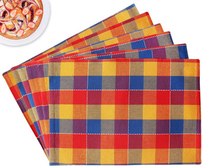 Flipkart SmartBuy Rectangular Pack of 6 Table Placemat(Multicolor, Cotton)