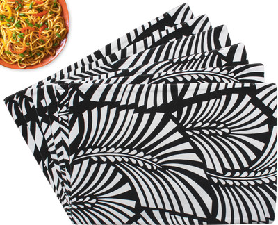 Flipkart SmartBuy Rectangular Pack of 6 Table Placemat(Black, White, Cotton)
