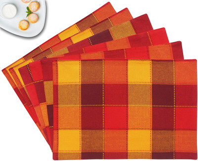 Flipkart SmartBuy Rectangular Pack of 6 Table Placemat(Red, Yellow, Cotton)