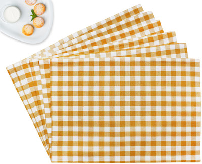 Flipkart SmartBuy Rectangular Pack of 6 Table Placemat(Orange, White, Cotton)