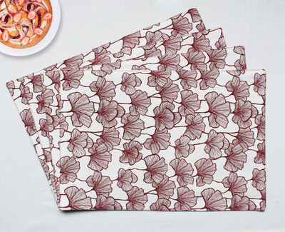 Flipkart SmartBuy Rectangular Pack of 4 Table Placemat(Red, White, Cotton)