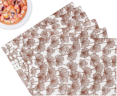 Flipkart SmartBuy Rectangular Pack of 6 Table Placemat(Brown, White, Cotton)