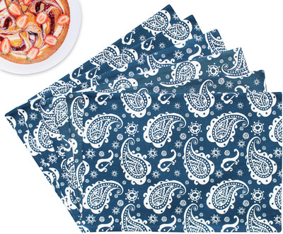 Flipkart SmartBuy Rectangular Pack of 6 Table Placemat(Blue, Cotton)