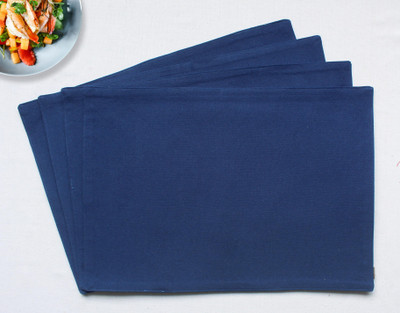 Flipkart SmartBuy Rectangular Pack of 4 Table Placemat(Blue, Cotton)