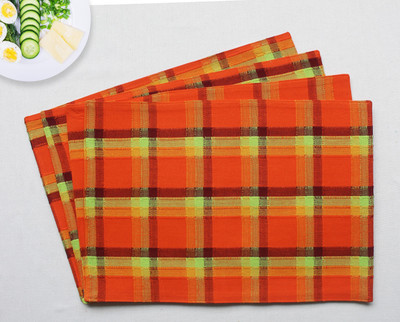 Flipkart SmartBuy Rectangular Pack of 4 Table Placemat(Orange, Cotton)