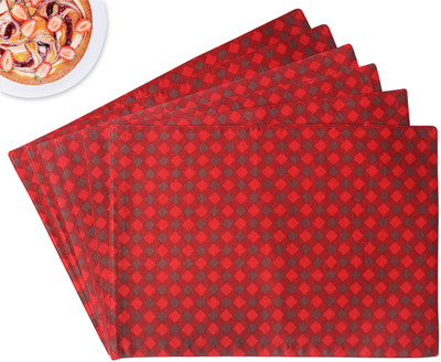 Flipkart SmartBuy Rectangular Pack of 6 Table Placemat(Red, Cotton)