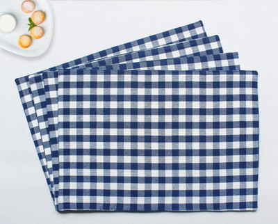 Flipkart SmartBuy Rectangular Pack of 4 Table Placemat(Blue, White, Cotton)