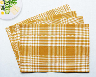 Flipkart SmartBuy Rectangular Pack of 4 Table Placemat(Orange, White, Cotton)
