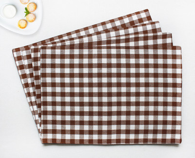 Flipkart SmartBuy Rectangular Pack of 4 Table Placemat(Brown, White, Cotton)