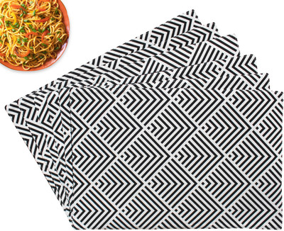 Flipkart SmartBuy Rectangular Pack of 6 Table Placemat(Black, White, Cotton)