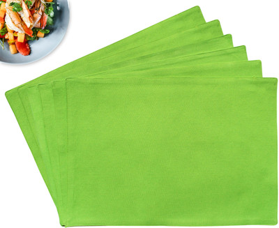 Flipkart SmartBuy Rectangular Pack of 6 Table Placemat(Green, Cotton)