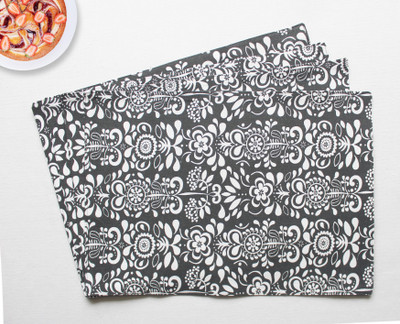 Flipkart SmartBuy Rectangular Pack of 4 Table Placemat(Grey, Cotton)