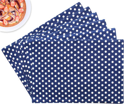 Flipkart SmartBuy Rectangular Pack of 6 Table Placemat(Yellow, White, Cotton)