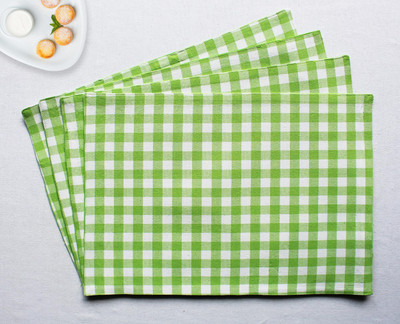 Flipkart SmartBuy Rectangular Pack of 4 Table Placemat(Green, White, Cotton)