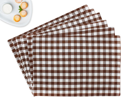 Flipkart SmartBuy Rectangular Pack of 6 Table Placemat(Brown, White, Cotton)