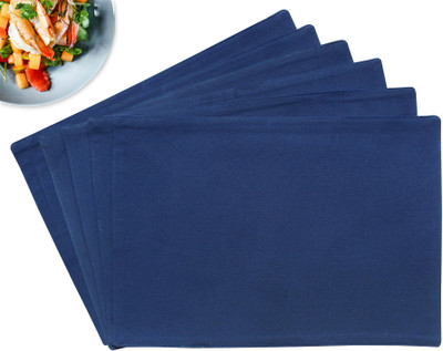 Flipkart SmartBuy Rectangular Pack of 6 Table Placemat(Blue, Cotton)