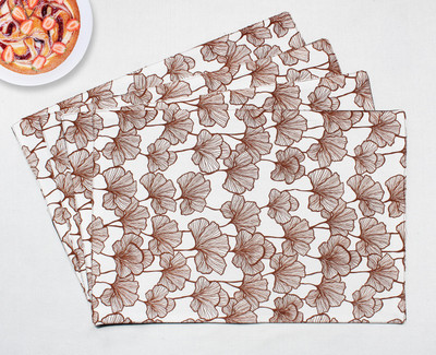 Flipkart SmartBuy Rectangular Pack of 4 Table Placemat(Brown, White, Cotton)