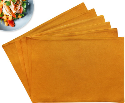 Flipkart SmartBuy Rectangular Pack of 6 Table Placemat(Orange, Cotton)