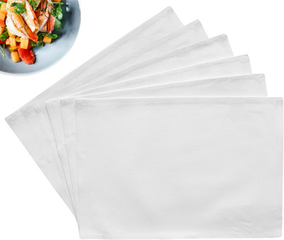 Flipkart SmartBuy Rectangular Pack of 6 Table Placemat(White, Cotton)