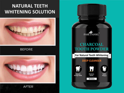 PARK DANIEL Coconut Shell Charcoal Teeth Whitening Powder -Naturally Whiten Teeth, Removes Stains & Removes Bad Breath(ENAMEL Safe & Suitable for Sensitive teeth)(50 GMS)(50)