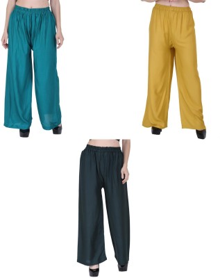 Airish Creations Regular Fit Women Yellow, Black, Dark Green Trousers