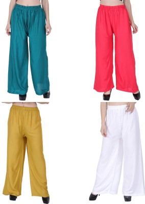 Airish Creations Regular Fit Women Red, White, Yellow, Dark Green Trousers